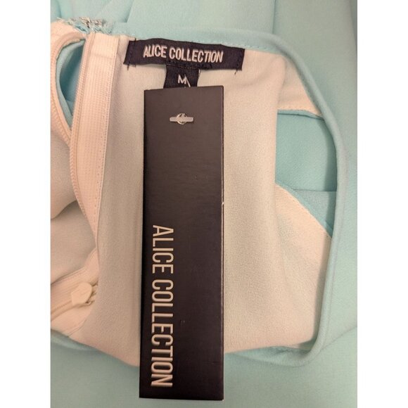 Alice Collection Sleeveless Light Blue & White Layered Blouse With Back Zipper - - Picture 6 of 7